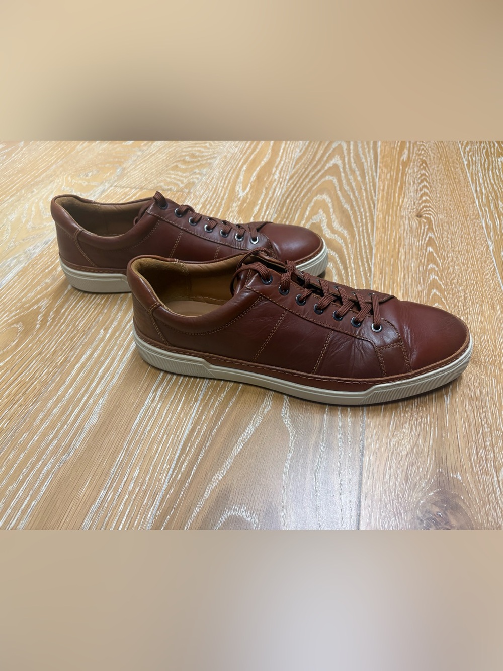 Allen Edmonds Brown Leather Lace-Up Sneakers